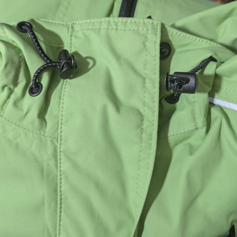 Eddie Bauer WeatherEdge Lime Green Hooded Zip Up Raincoat Womens Size XL - Picture 6 of 12
